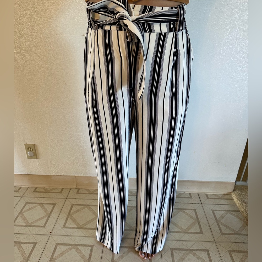 H&M women’s striped trouser pants size 8